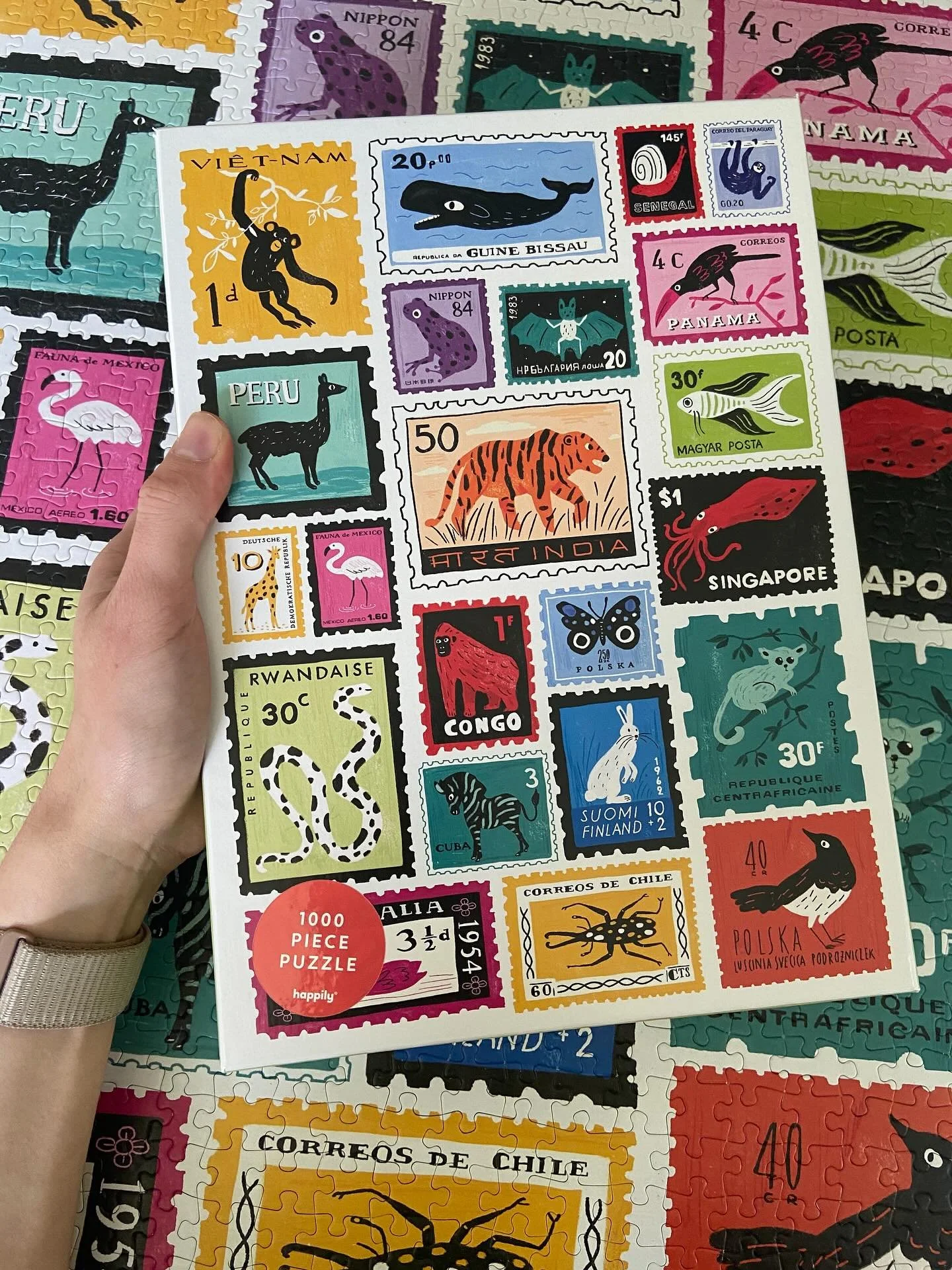 💌 Stamped by @happilypuzzles 

Amongst worlds training, I love to do a fun, bright puzzle to relax. This one caught my eye at the @puzzles_plus store at the QLD competition and I have really enjoyed it. 

I&rsquo;ve never done a Happily puzzle befor