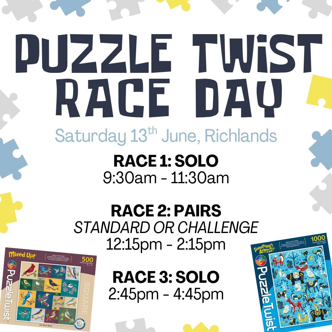 This is the biggest race we&rsquo;ve ever hosted! We&rsquo;d love to see you there.

2 hours for all races to complete as much of a 500 piece puzzle as you possibly can - if this is your first time, come and give it a try!

Limited tickets available 