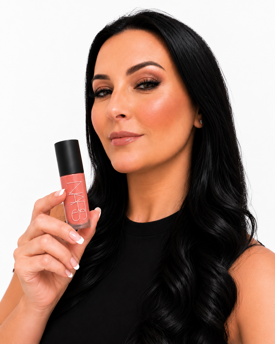 Julia Williams, UGC Creator, Holding NARS Liquid Blush.