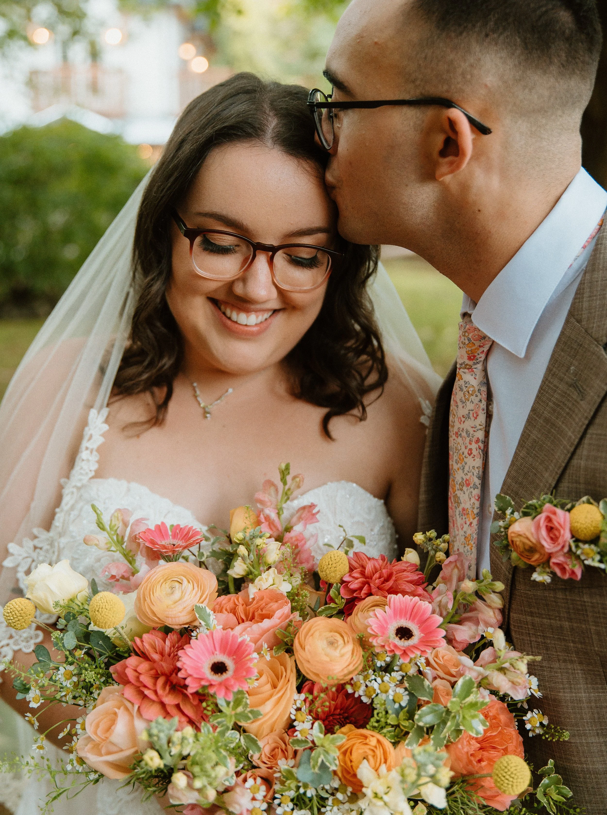 Dreamy Woodland Meadows Farm Wedding with Peach &amp; Coral Florals.