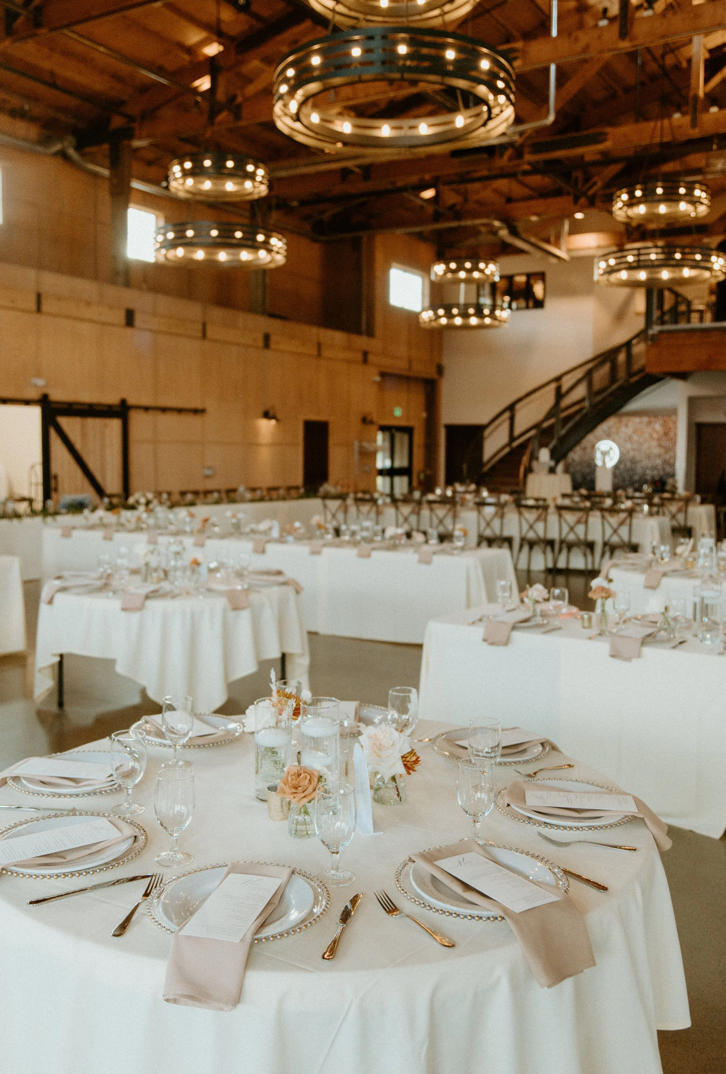 wedding reception tables decor candles elegant setup puyallup wa