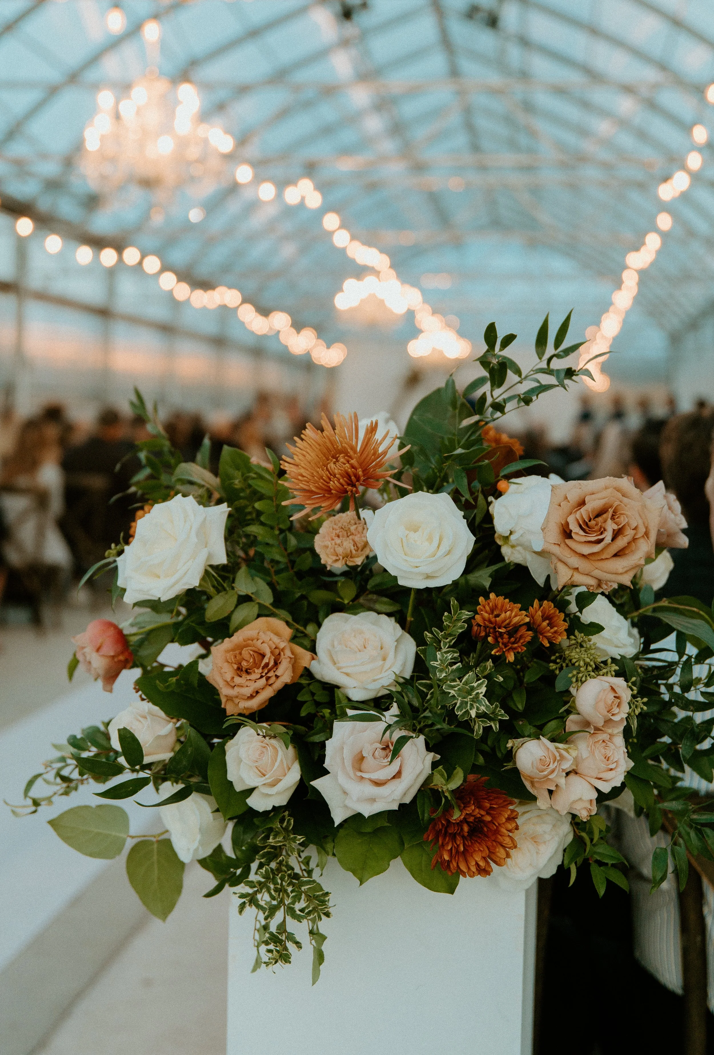 farm 12 reception space chandeliers wood beams wedding venue