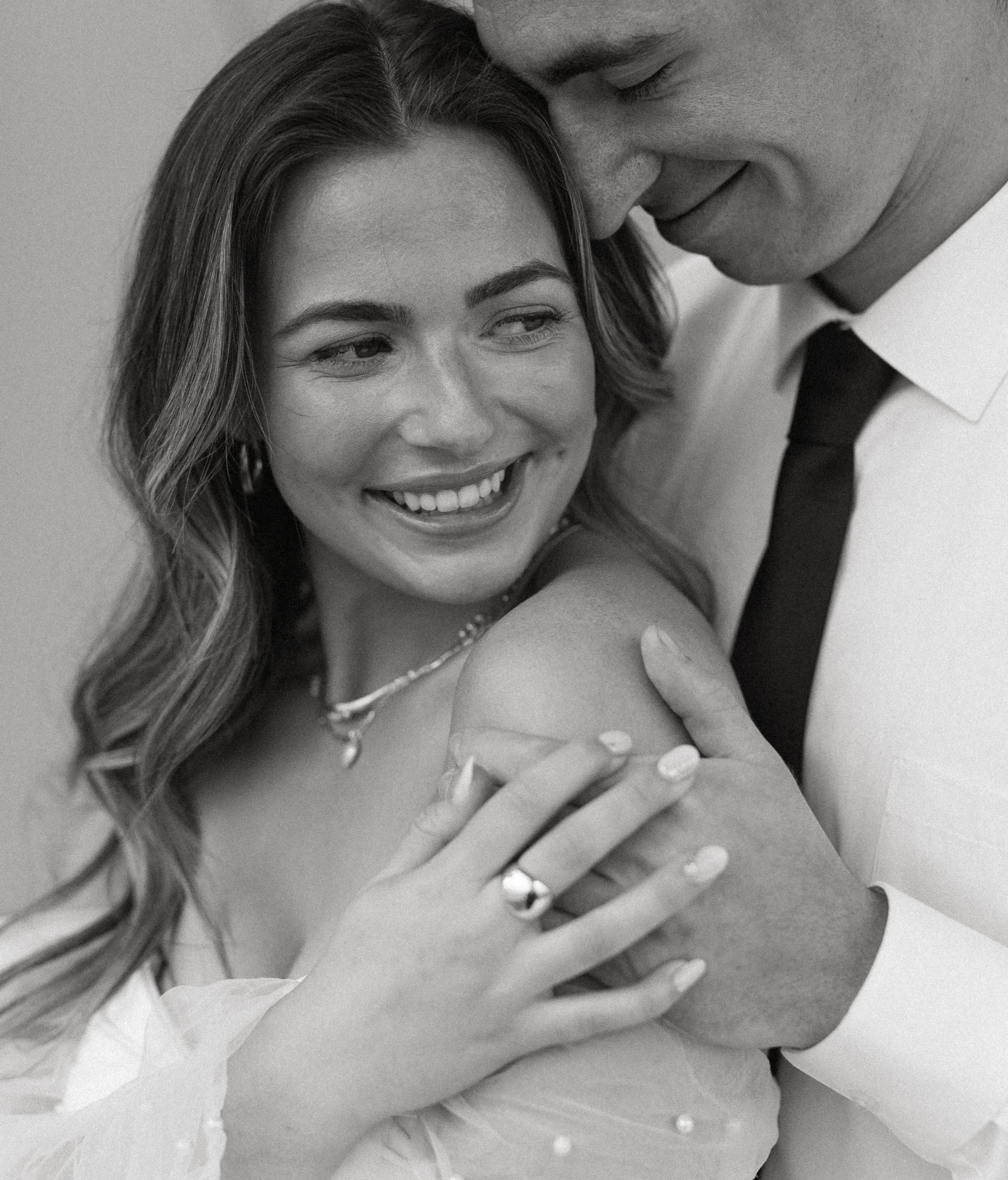 Seattle wedding photographer capturing romantic studio bridal portraits