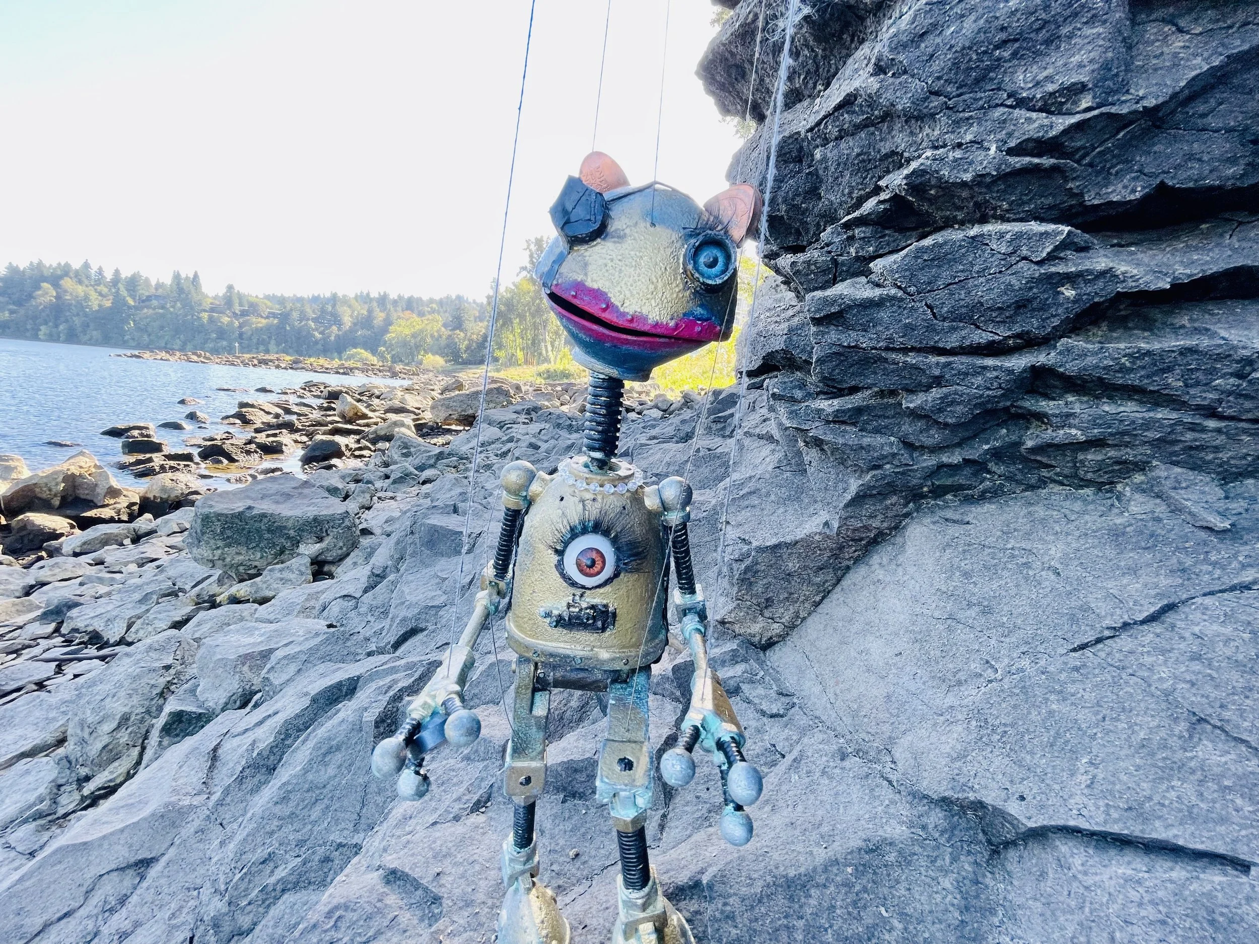 This puppet is named “A Eye” because it has an eye on its chest, an AI engine that talks to you, and A “I” on its butt AI is the greatest threat to humanity by far, and it is also super cute.
