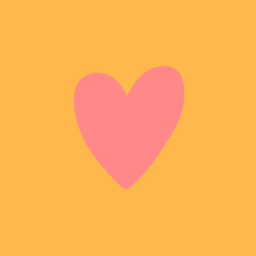 Ein rosa Herz auf einem gelben Hintergrund