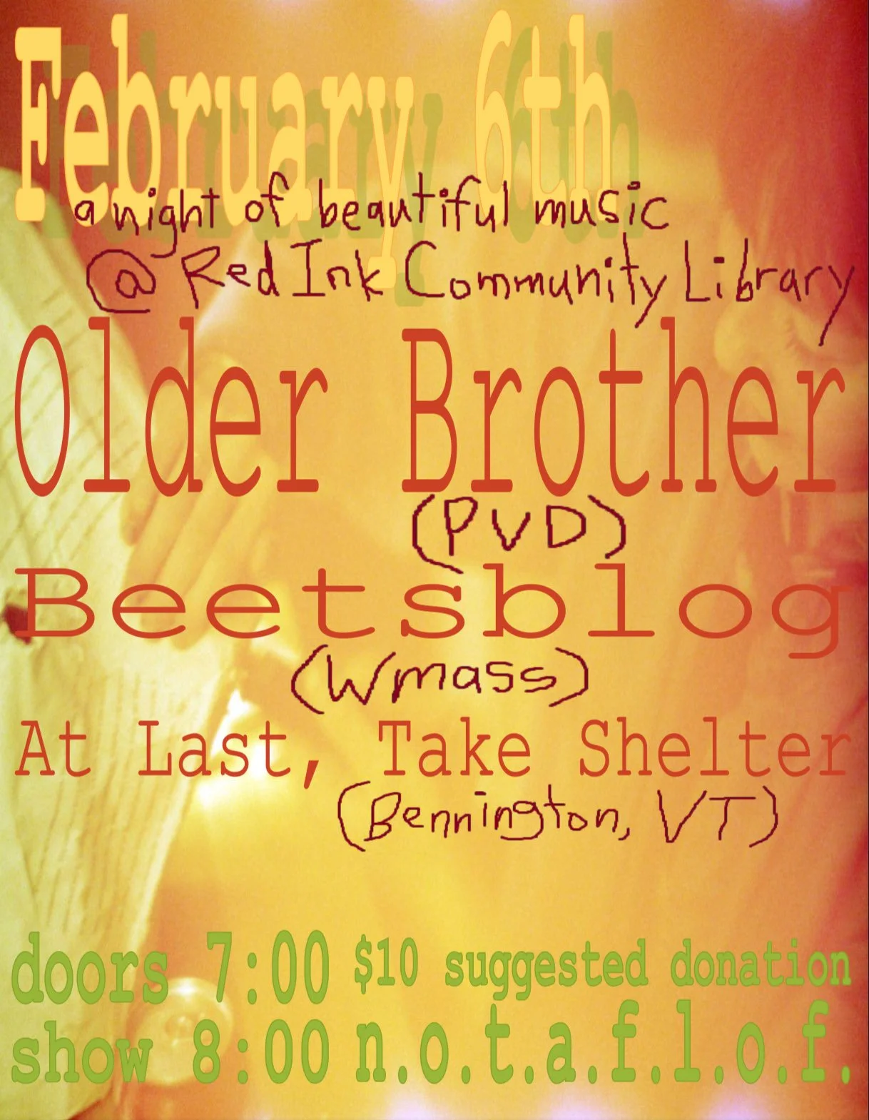 Older Brother with Beetsblog and At Last Take Shelter