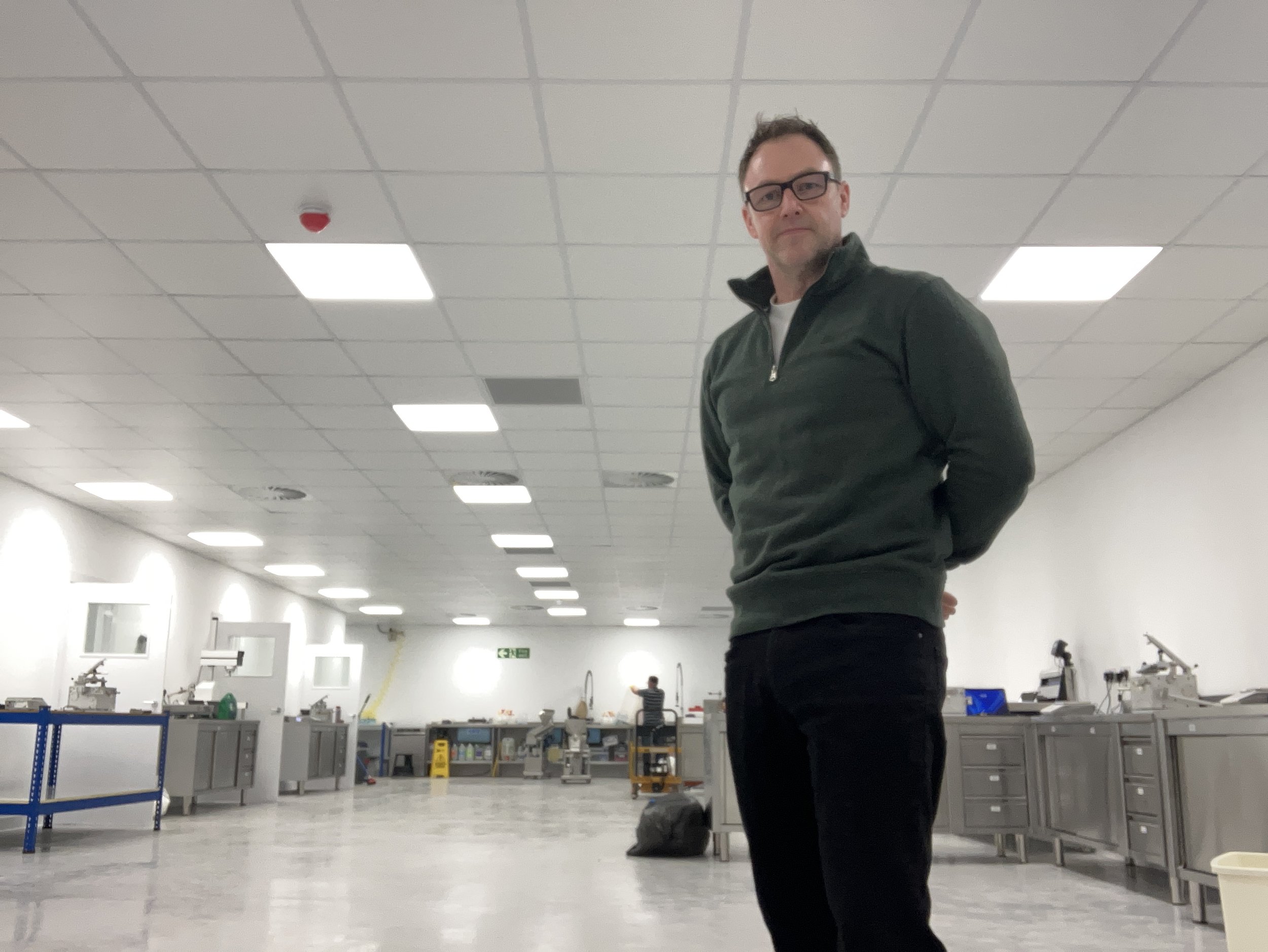 Simon Harrison on site in a production facility supporting operational development for a life sciences organisation.