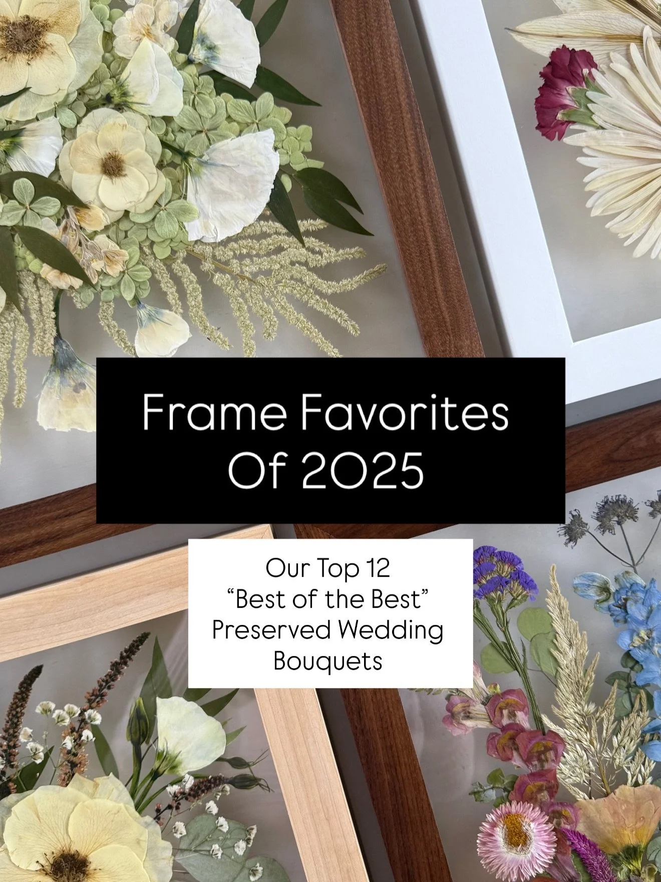 We are proud of everything that goes out our door but sometimes there is a piece that takes our breath away.  These 12 pieces did that for us 😍! Which is your favorite?

#preservedflower #pressedflowers #framedflowers #pressedflowerart #bridalbouque