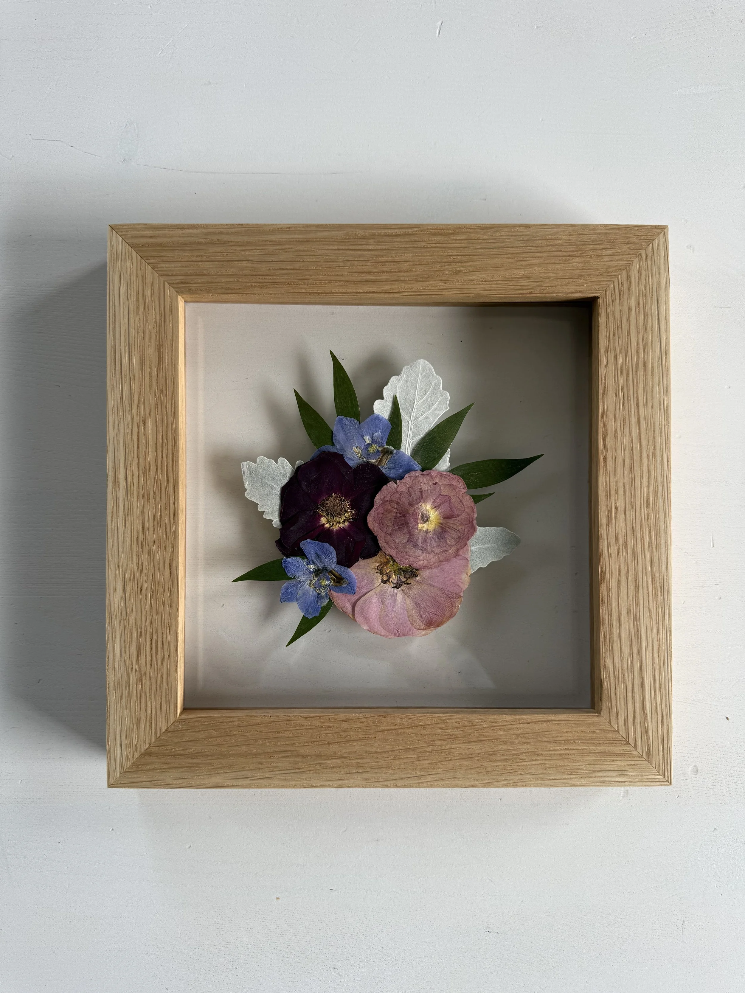 8x8 pressed and framed boutonniere.