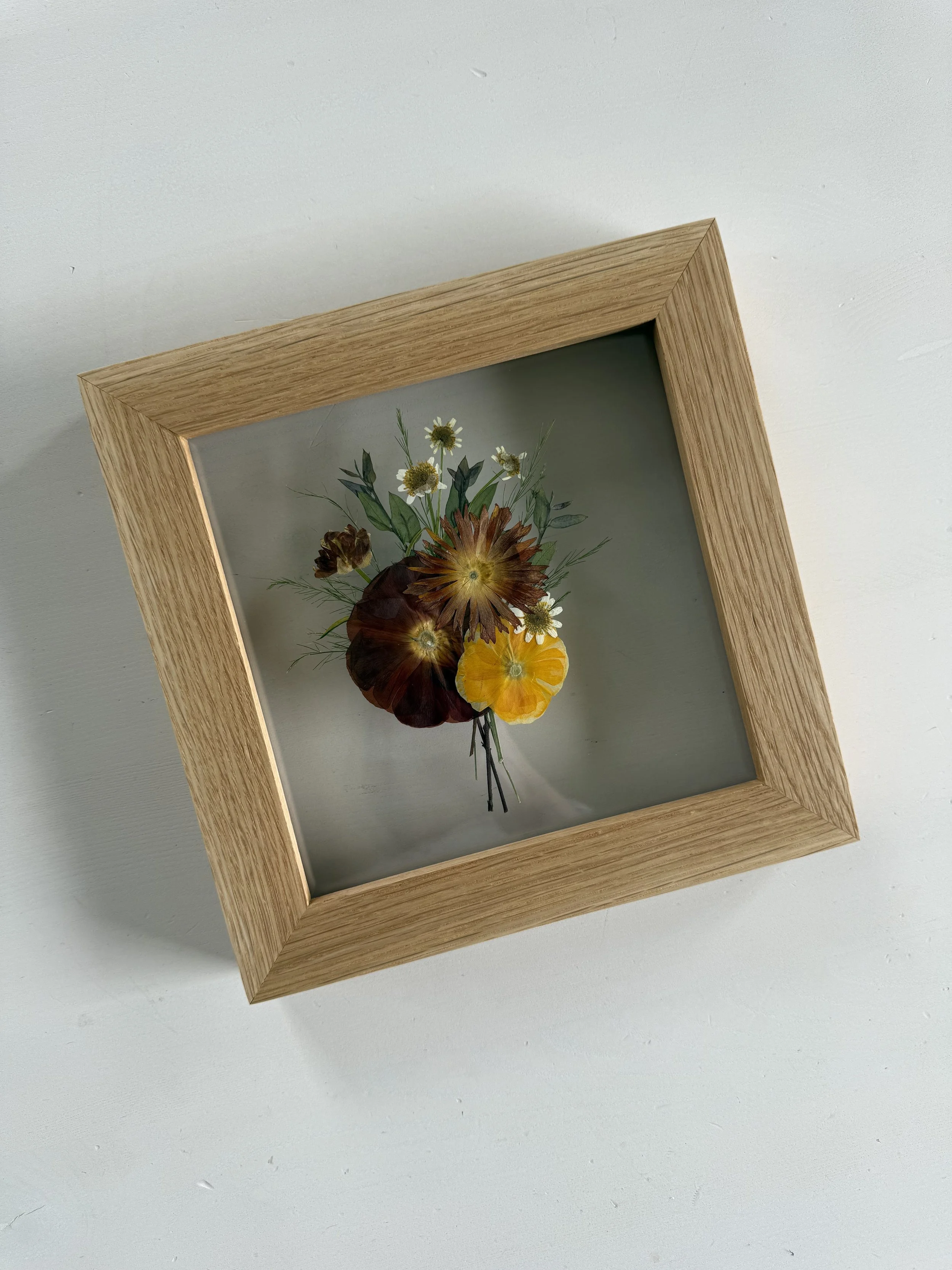 8x8 pressed and framed boutonniere.