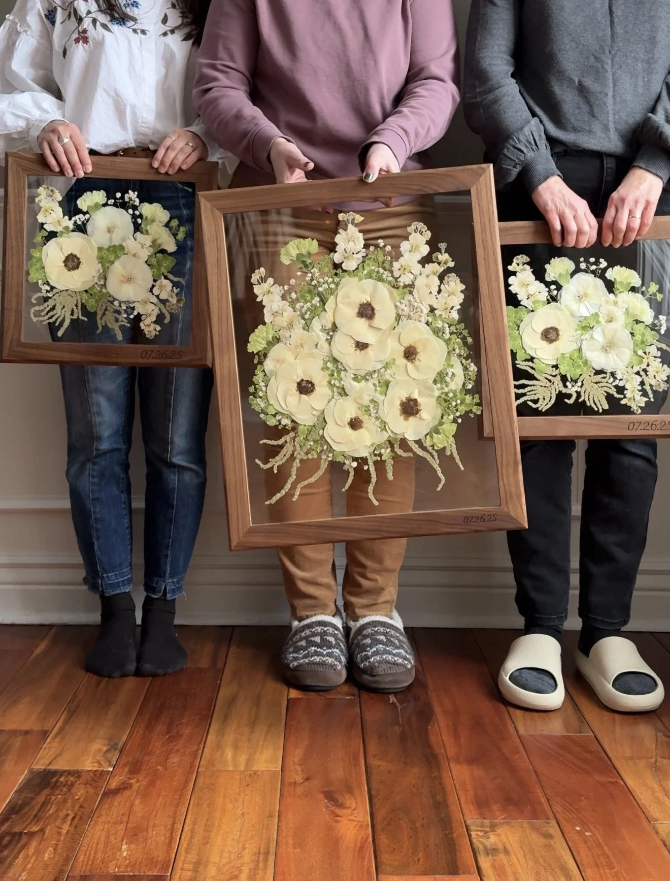 Pressed flower gallery framed set.