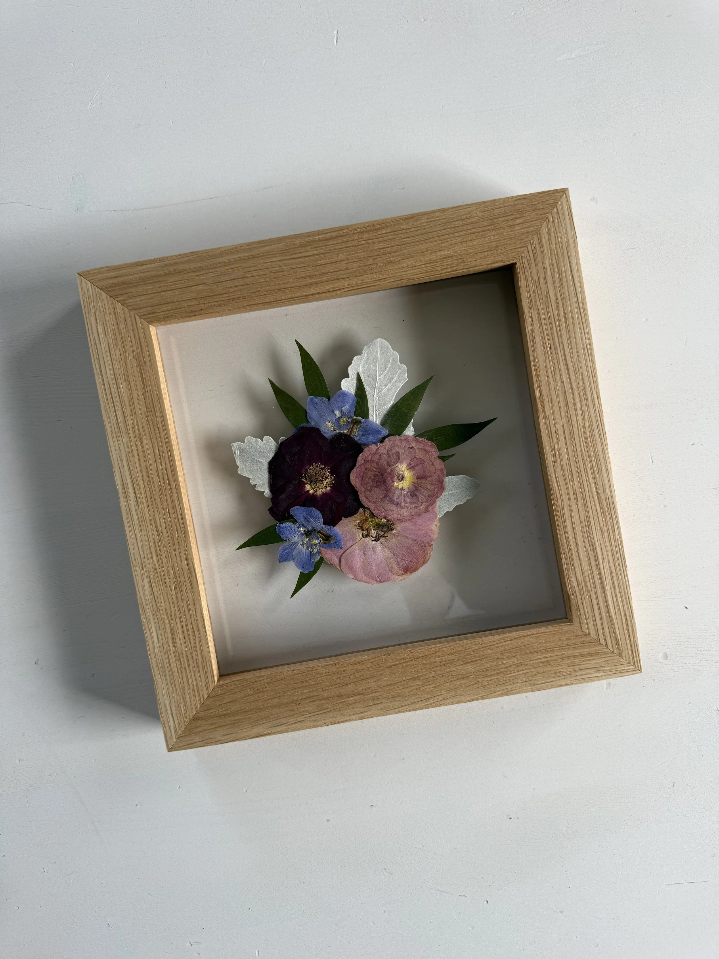 8x8 pressed and framed boutonniere.