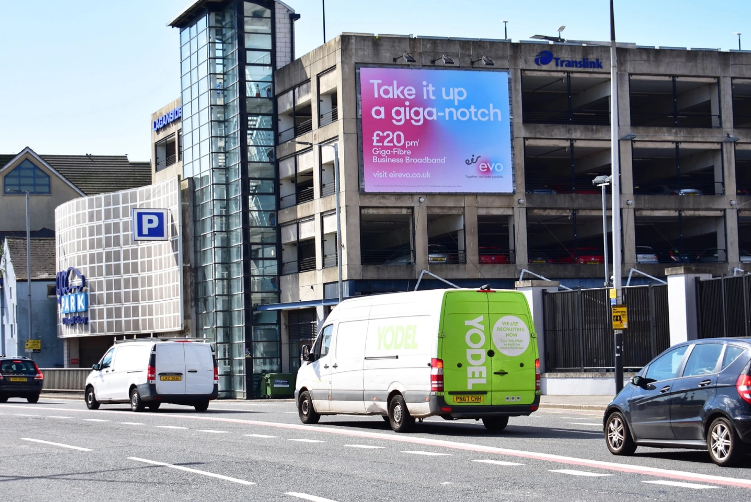 eir evo campaign OOH artwork, 'Take it up a giga-notch'