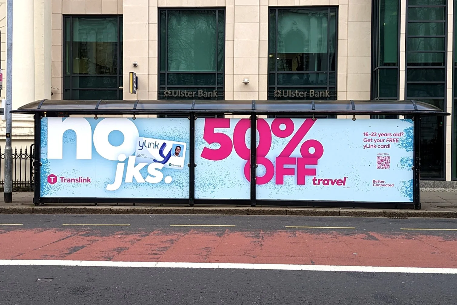 Impact wrap artwork "no jks. 50% off travel"