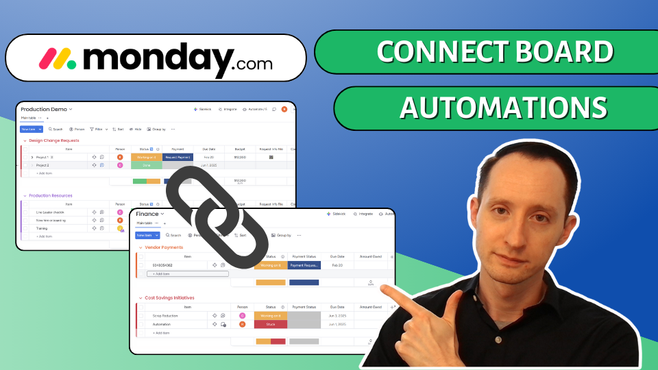 monday.com Connect Board and Mirror Columns: How to setup &amp; Automate