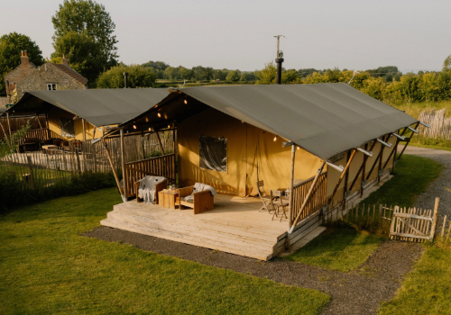A luxury, dog friendly glamping Safari tent