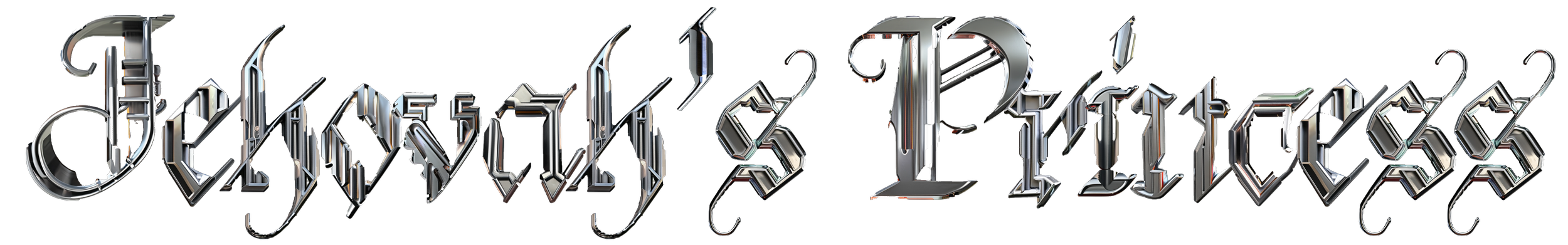 Jehovah's Princess logo in metallic gothic lettering
