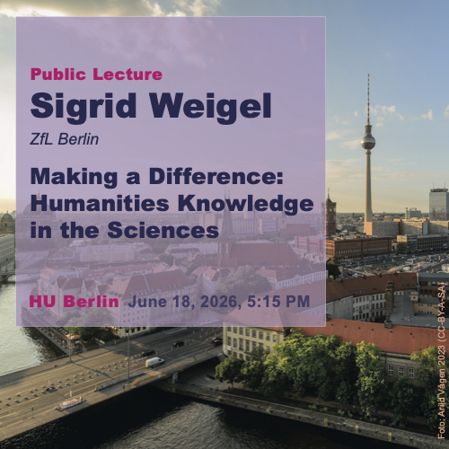 event announcement for Sigrid Weigel's public lecture on June 18, 2026 at HU Berlin