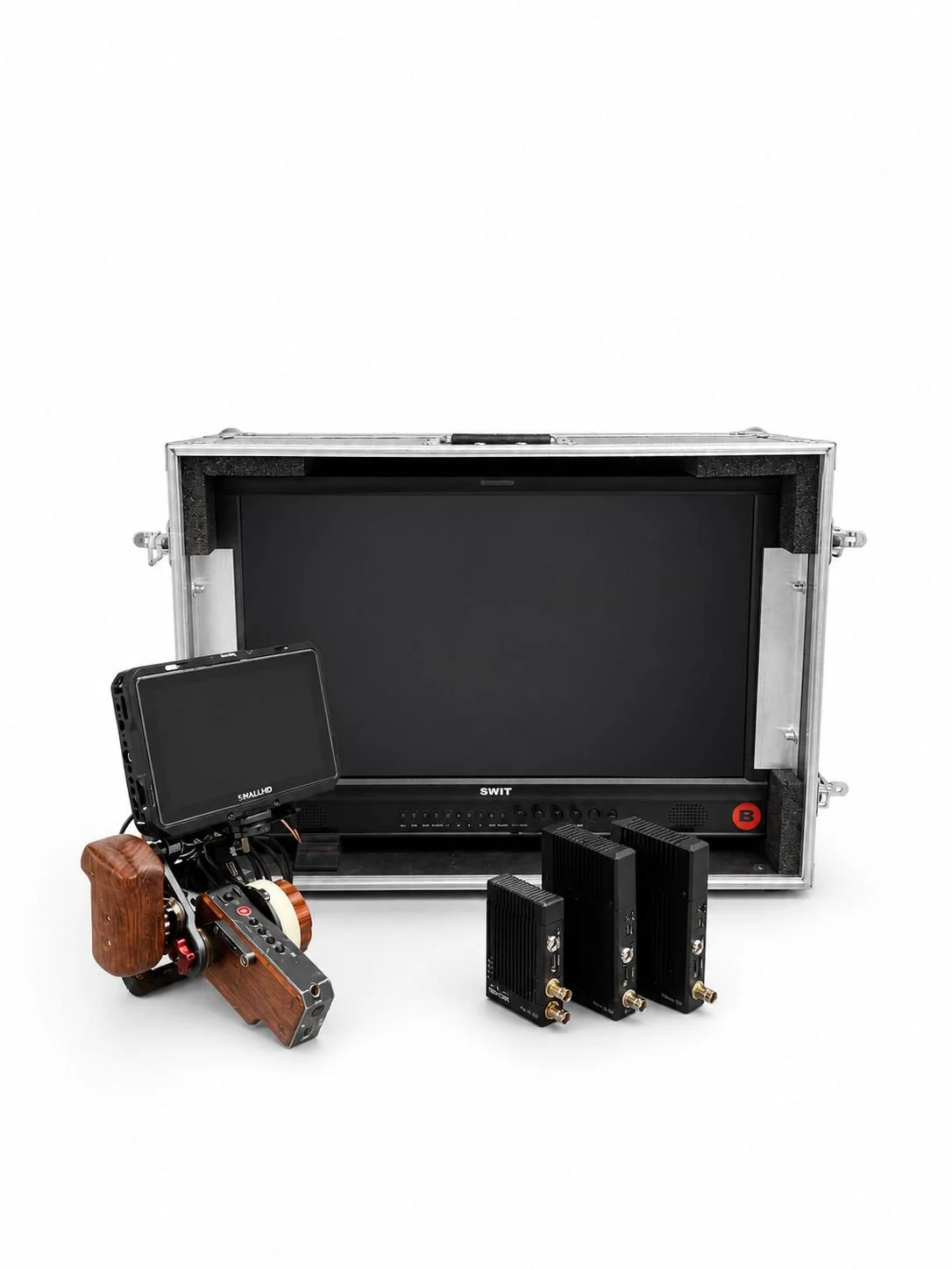 Kit Focus Puller:  1x monitor + 2x Teradek TX  1x Teradek RX   Monitor Regia Swit 24”   4 Batterie v Mount Granito 190 Wh