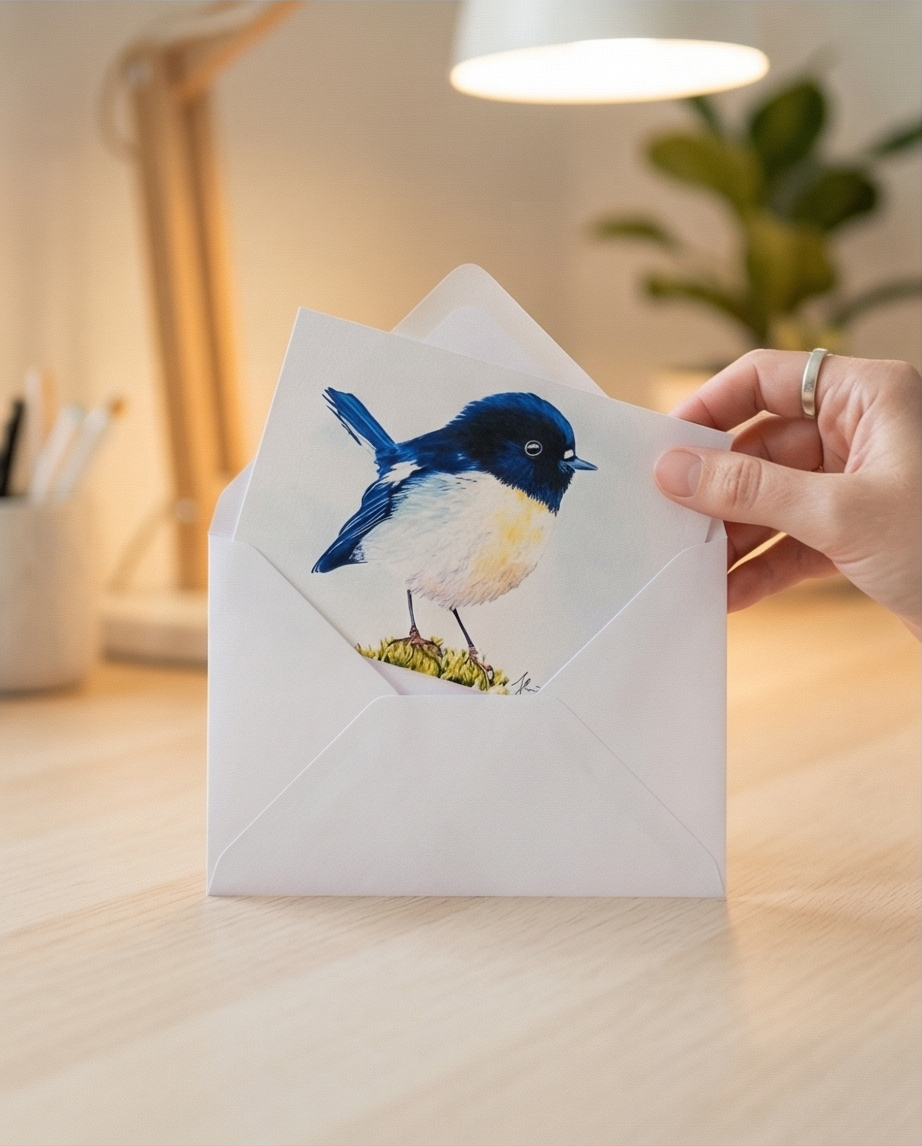 Tomtit greeting card nz souvenir