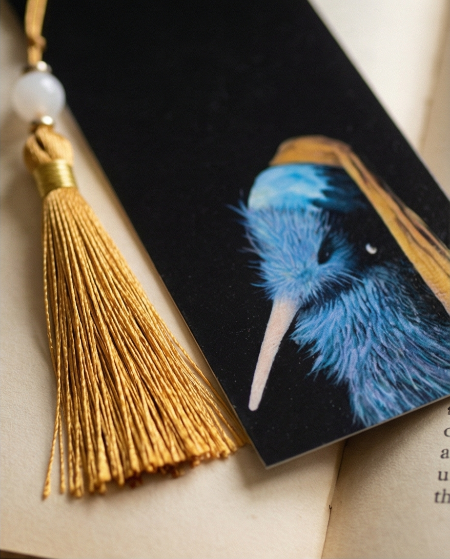 Kiwi with Pearl earring bookmark hand made New zealand souvenir
