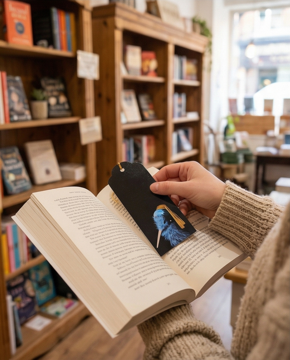 Kiwi with Pearl earring bookmark hand made New zealand souvenir