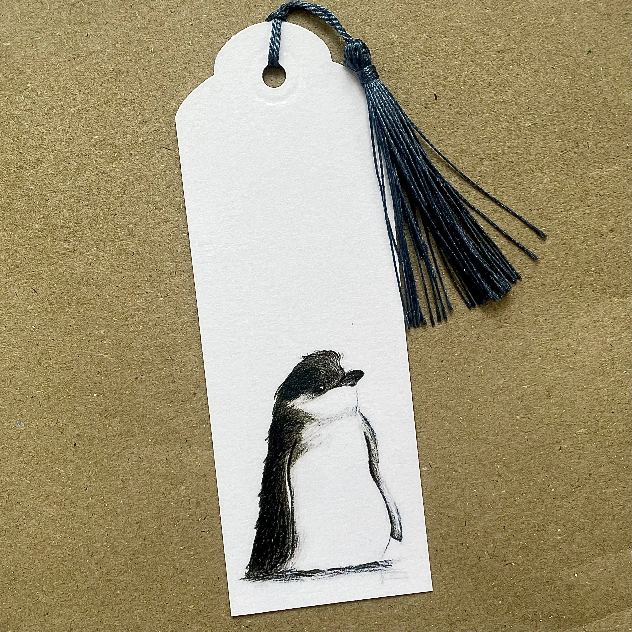 Blue Penguin Chick -,Handmade New Zealand Souvenir Bookmark