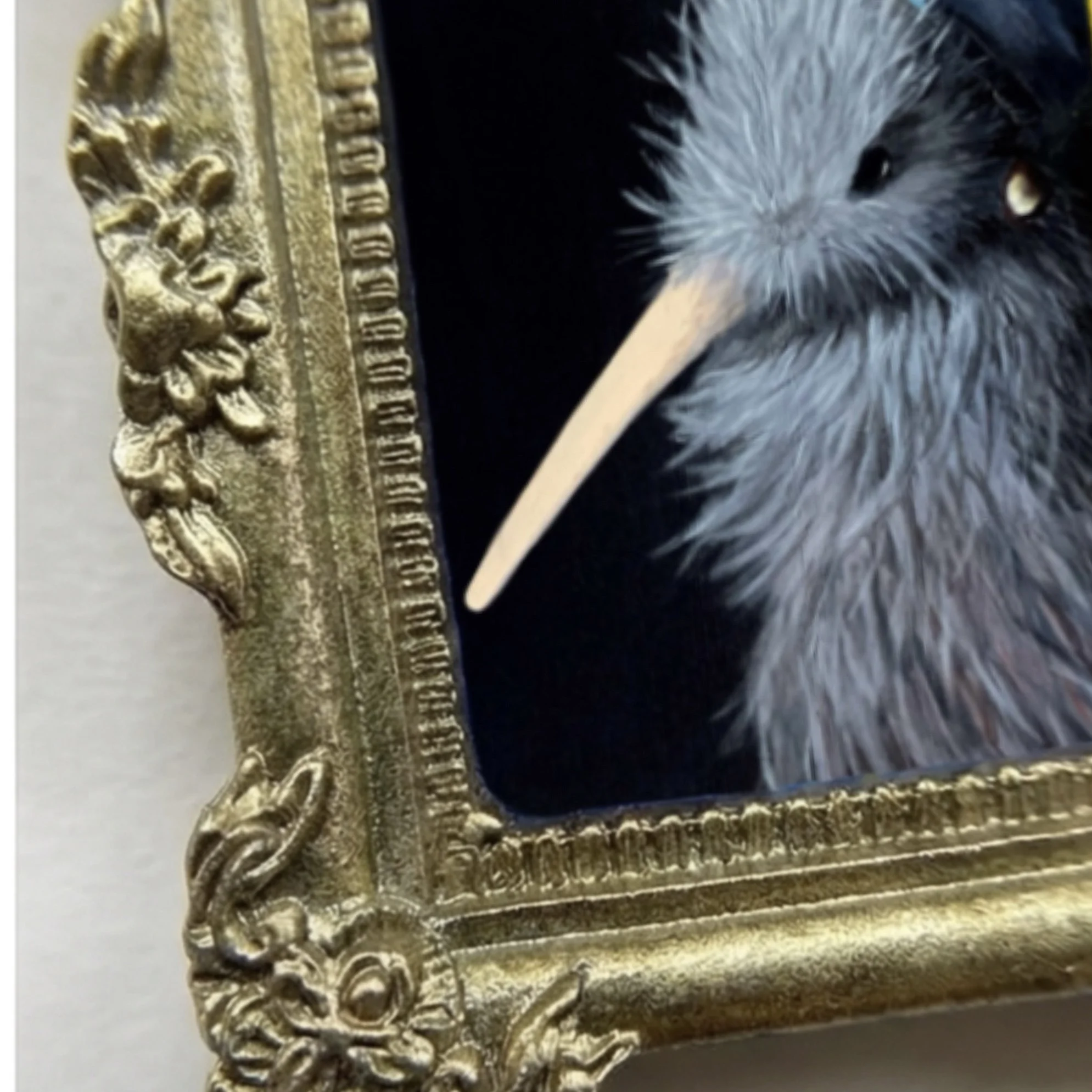 Kiwi with pearl earring fridge magnet handmade NZ souvenir