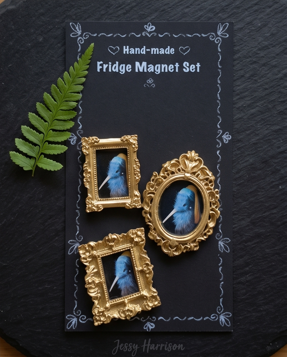 Kiwi with Pearl Earring Magnet Set (3 Piece)