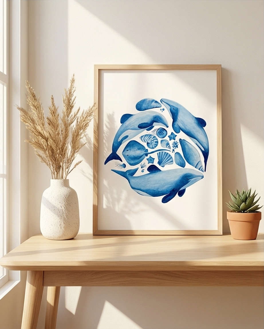 Hector’s Dolphin Medley – Art Print New Zealand Souvenir