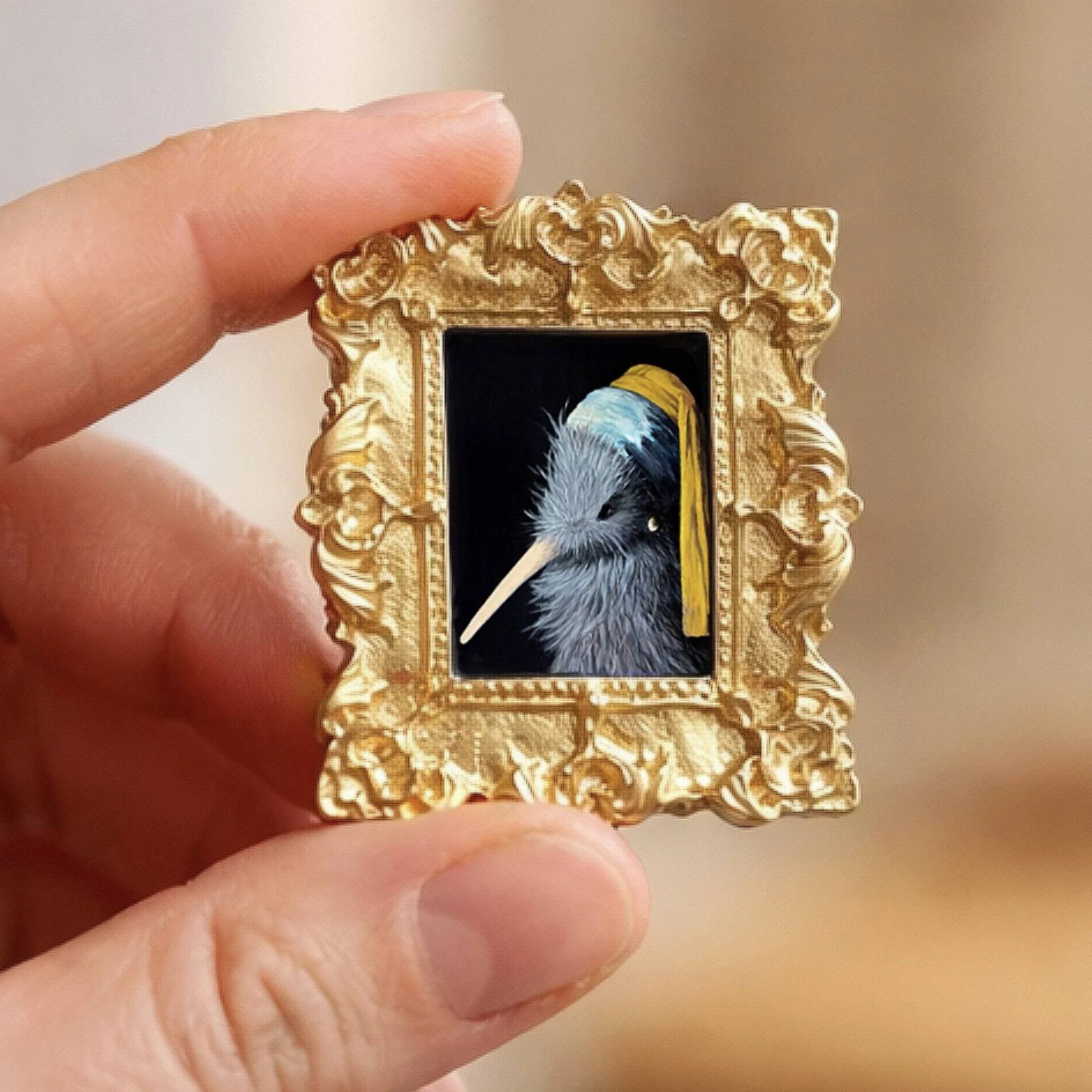 Handmade Kiwi fridge magnet based on original artwork designed in Picton New Zealand – native bird souvenir gift