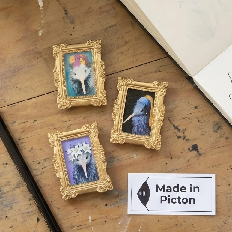 Hand made kiwi fridge magnet gift set nz souvenir