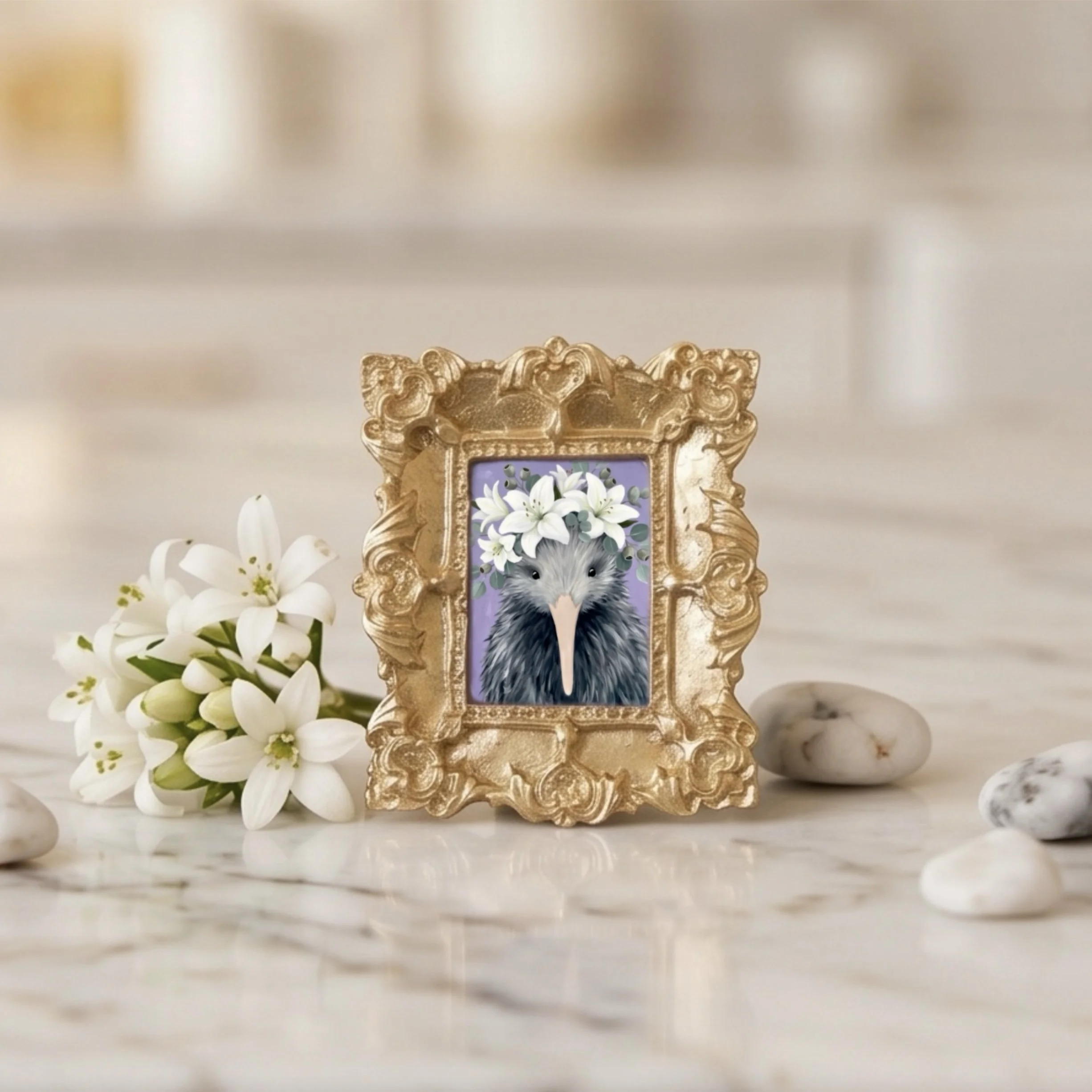 Handmade Kiwi fridge magnet based on original artwork designed in Picton New Zealand – native bird souvenir gift