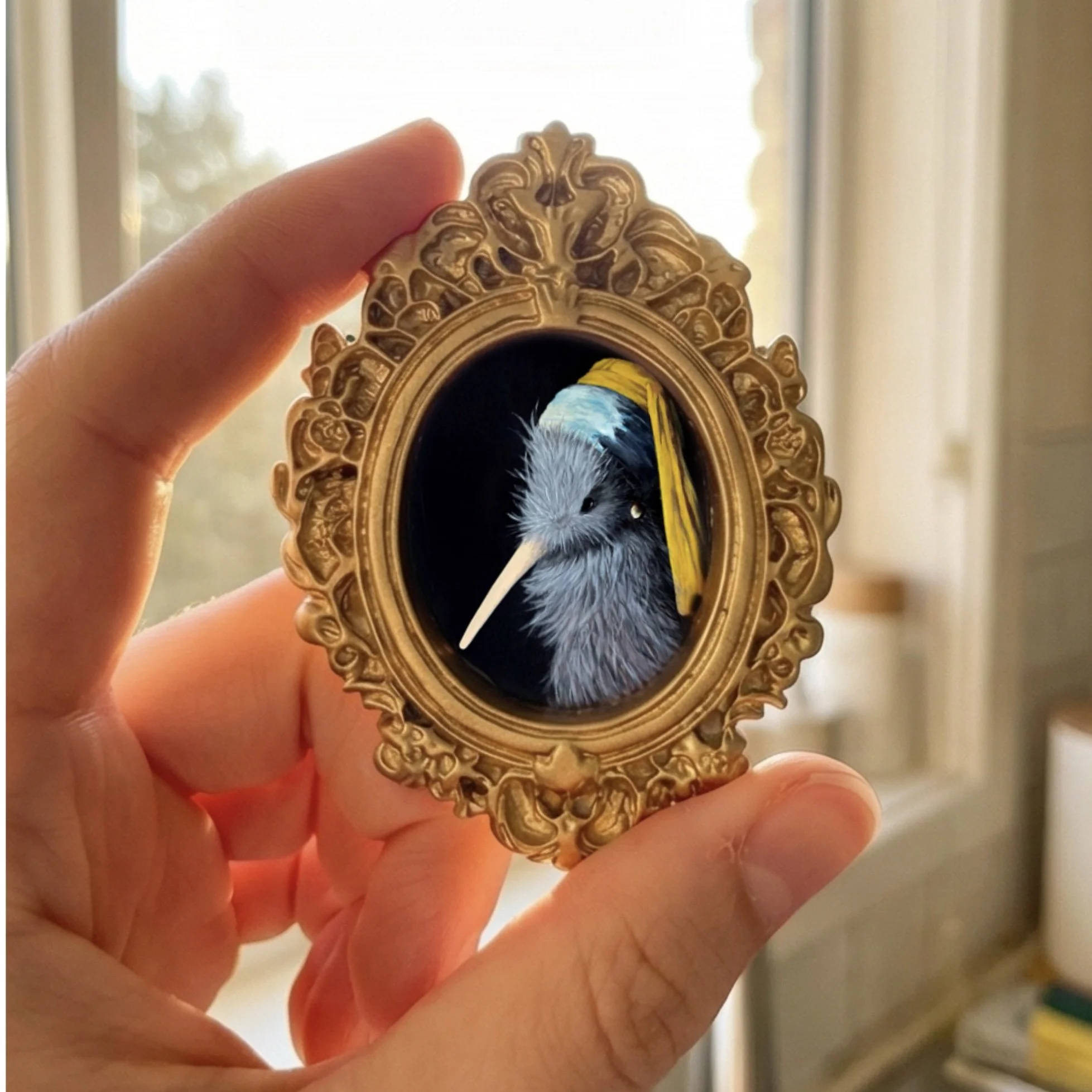 Handmade Kiwi fridge magnet based on original artwork designed in Picton New Zealand – native bird souvenir gift