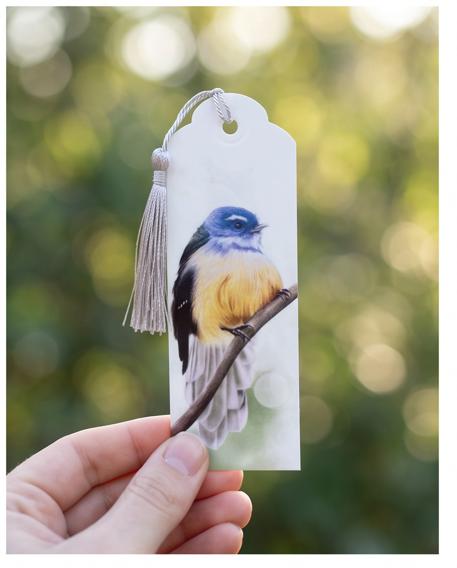 Fantail - Handmade New Zealand Souvenir Bookmark – Native Bird Gift