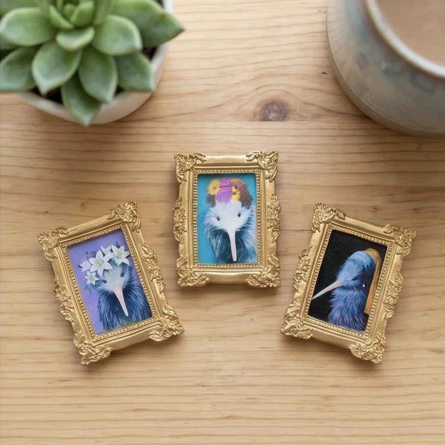 Hand made kiwi fridge magnet gift set nz souvenir