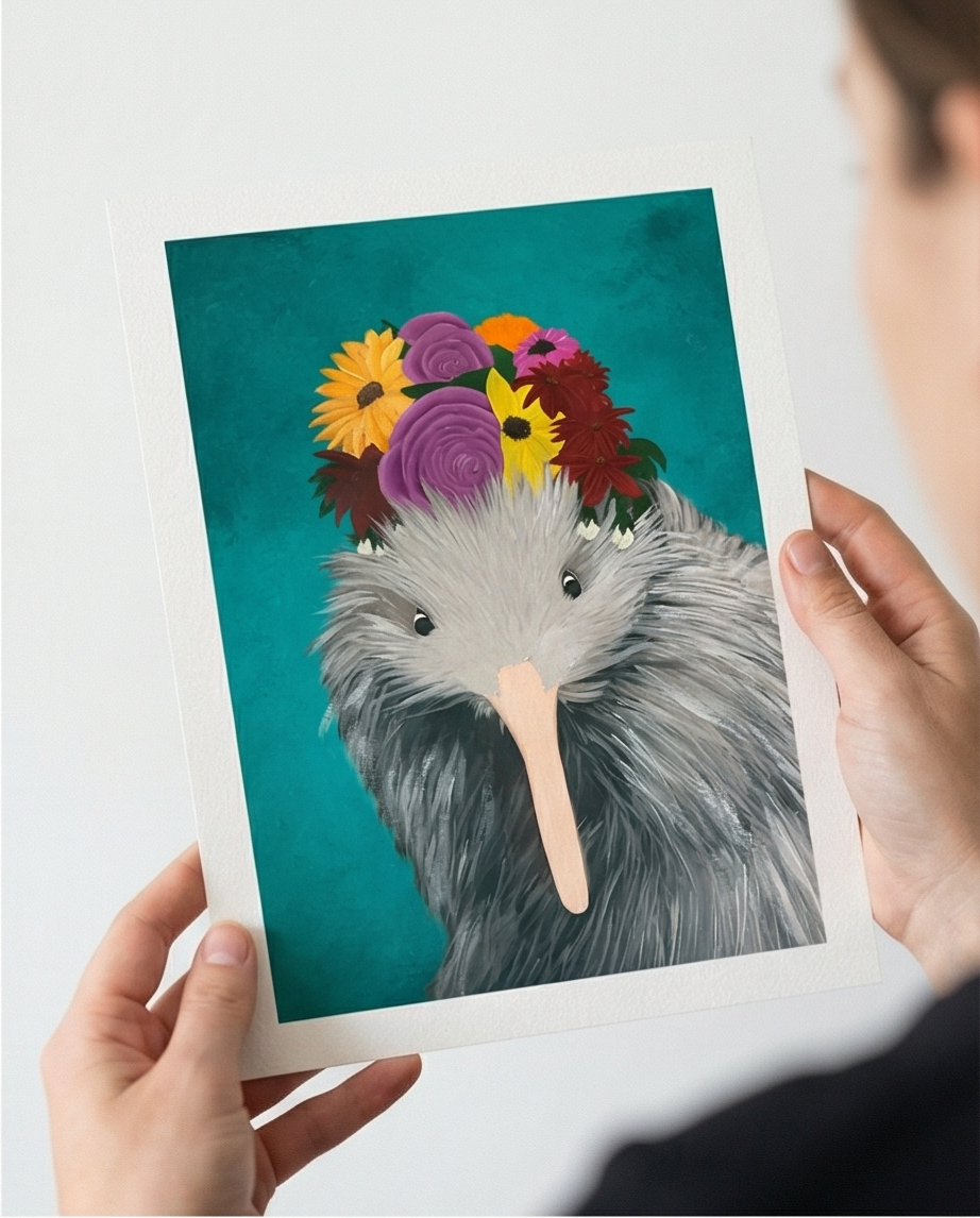 Frida Kahlo Kiwi art print NZ souvenir
