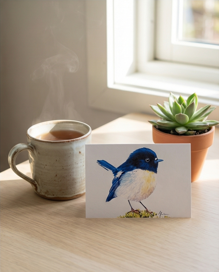 Tomtit greeting card nz souvenir