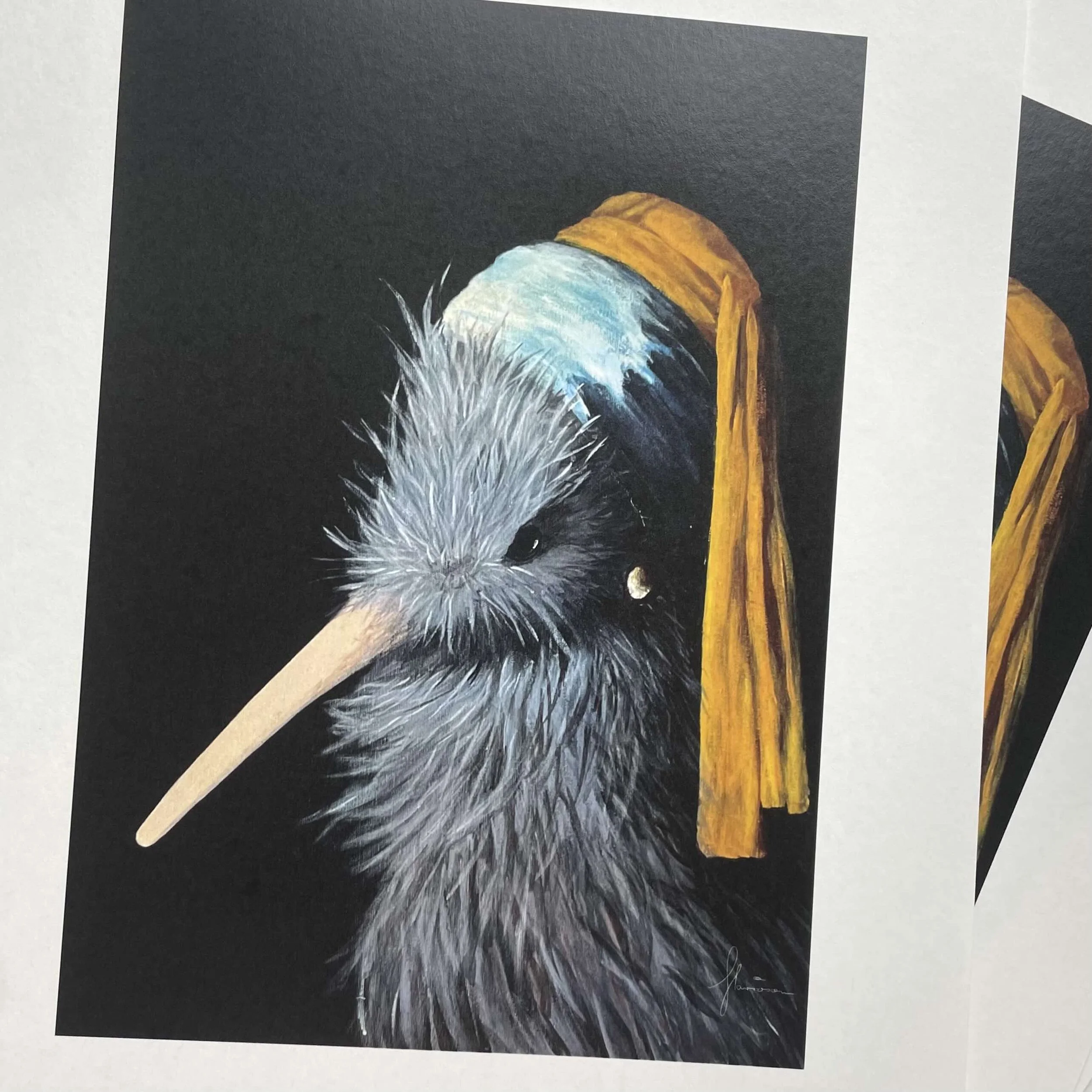 Kiwi With Pearl Earring Art Print