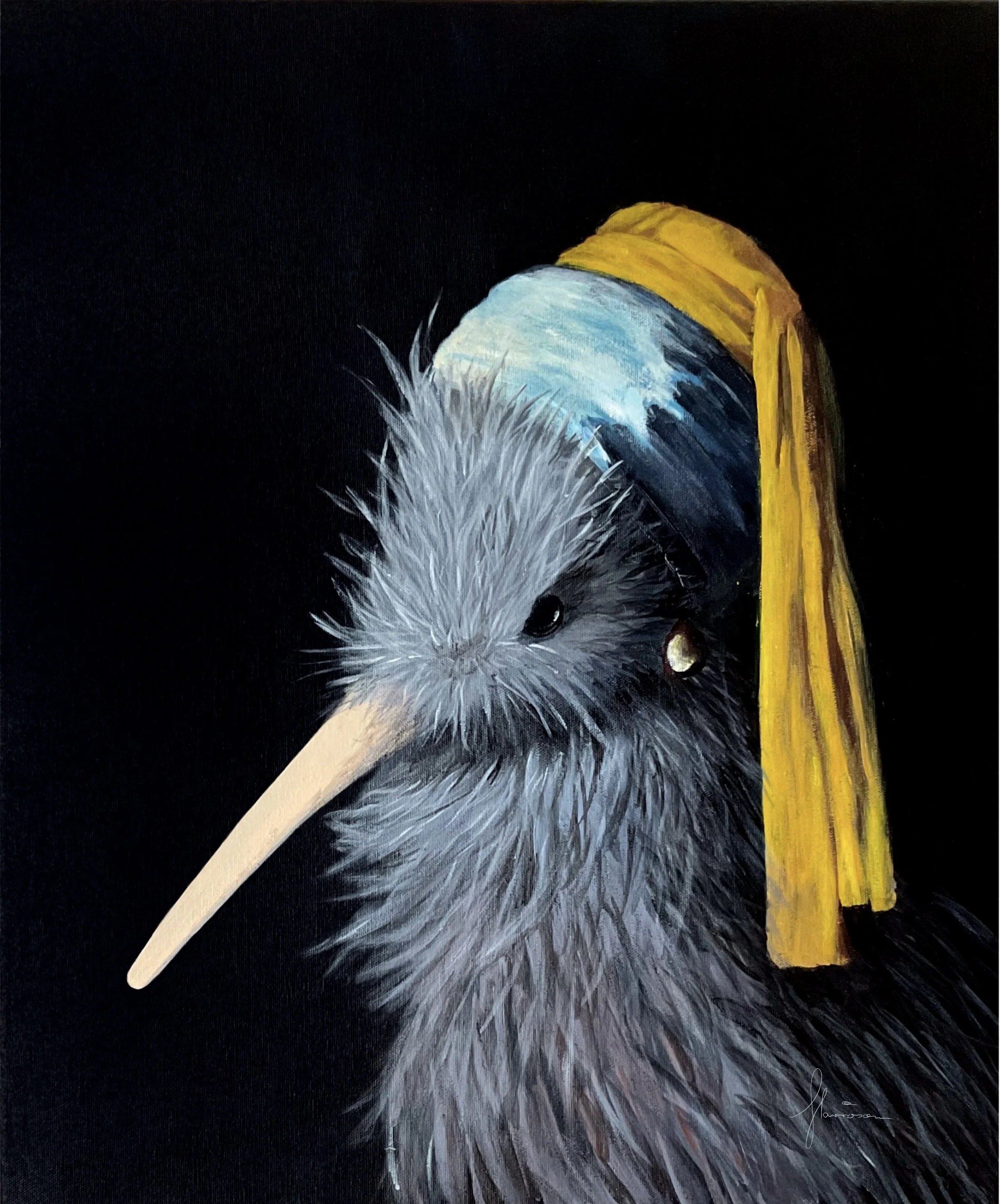 Kiwi With Pearl Earring Art Print