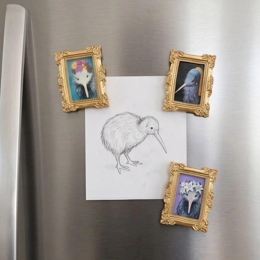 Hand made kiwi fridge magnet gift set nz souvenir
