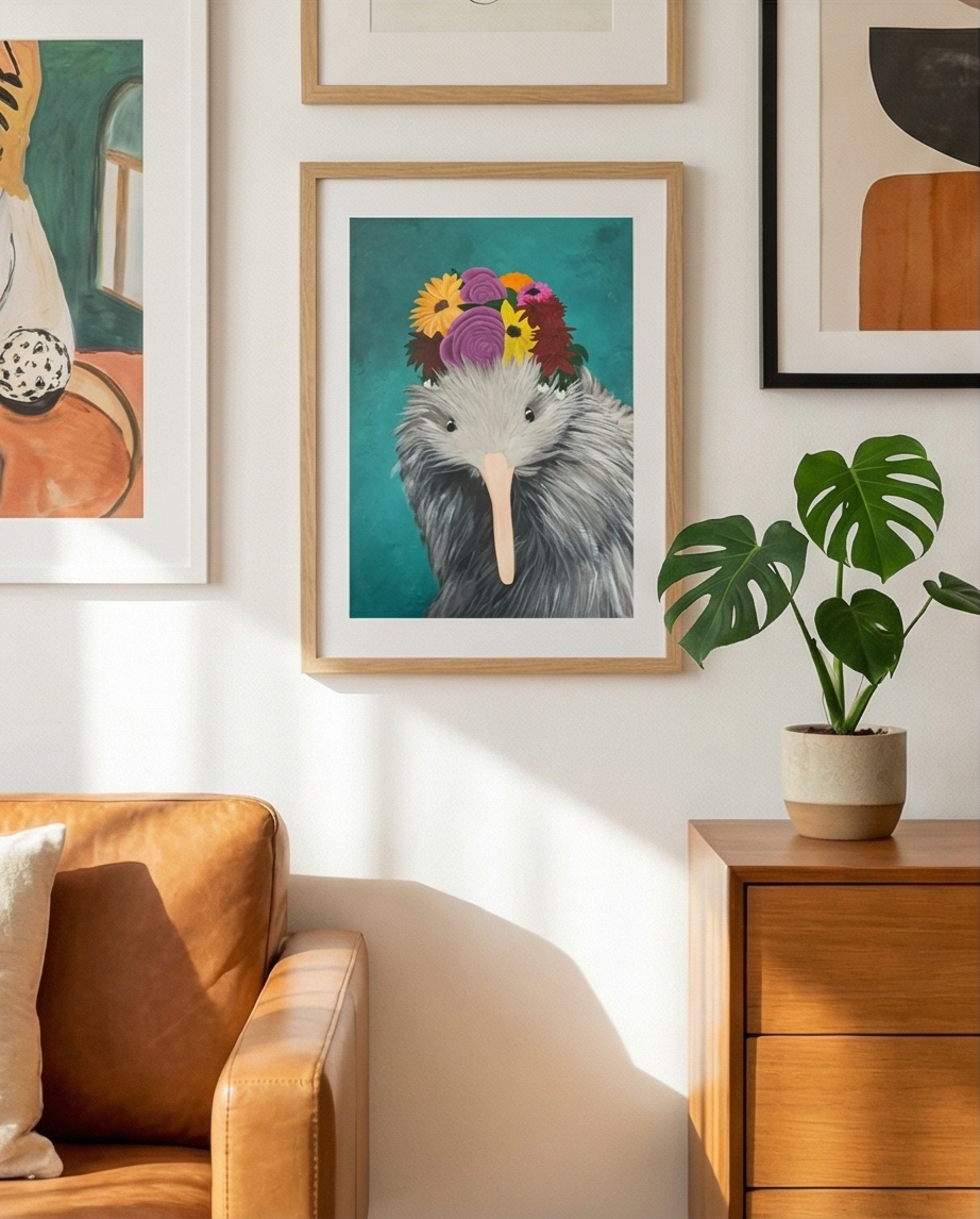 Frida Kahlo Kiwi art print NZ souvenir