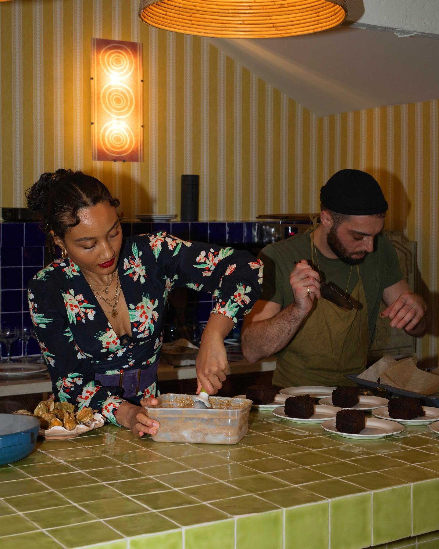 Last dish from @rixo supperclub

A scrumptious moist date cake formulated specially for the event. Accompanied by seamoss &lsquo;dreamy tahini&rsquo; icecream. A rich and nutty caramelised flavour, based off my first ever best selling Moon mylk from 