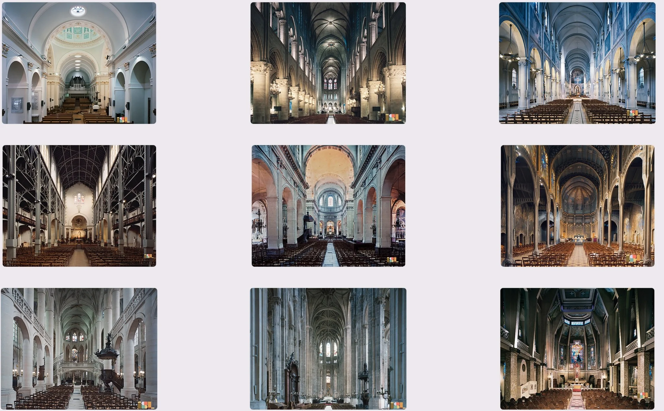 Paris Churches - interiors 