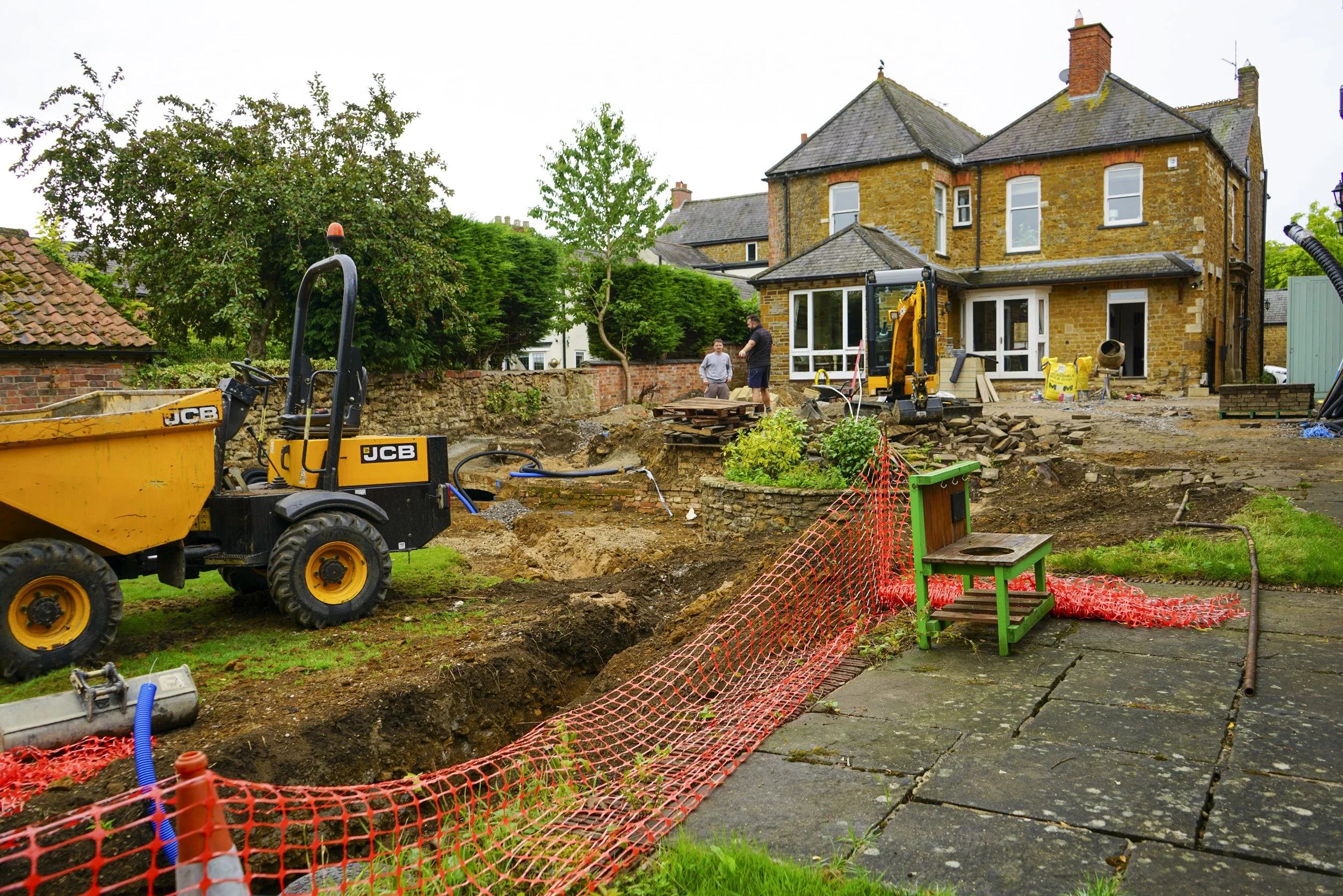 Back garden mid build