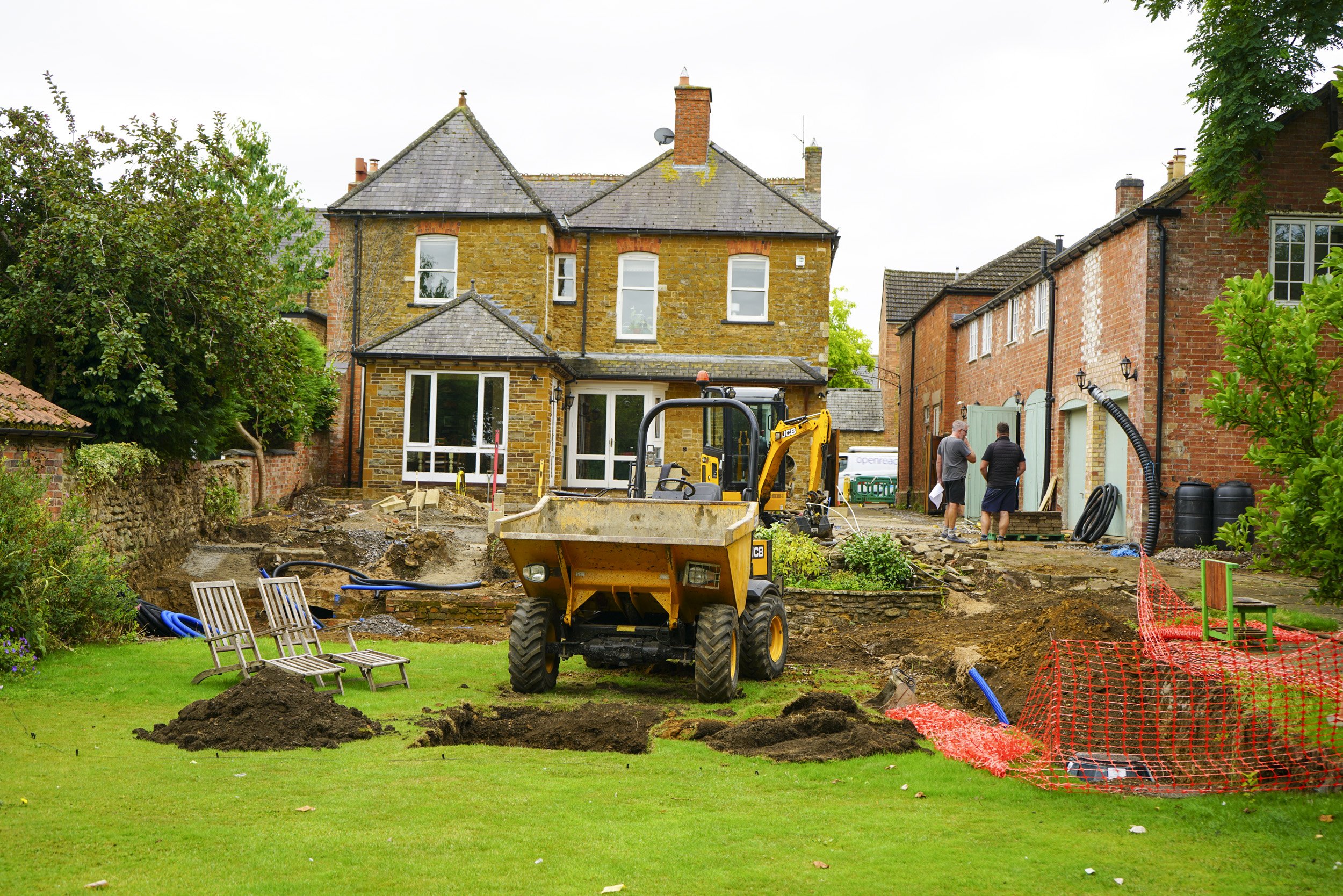 View of garden mid build