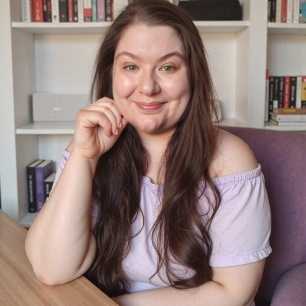 Jess, a lady with brown hair, wearing a lilac top, smiles at the camera.