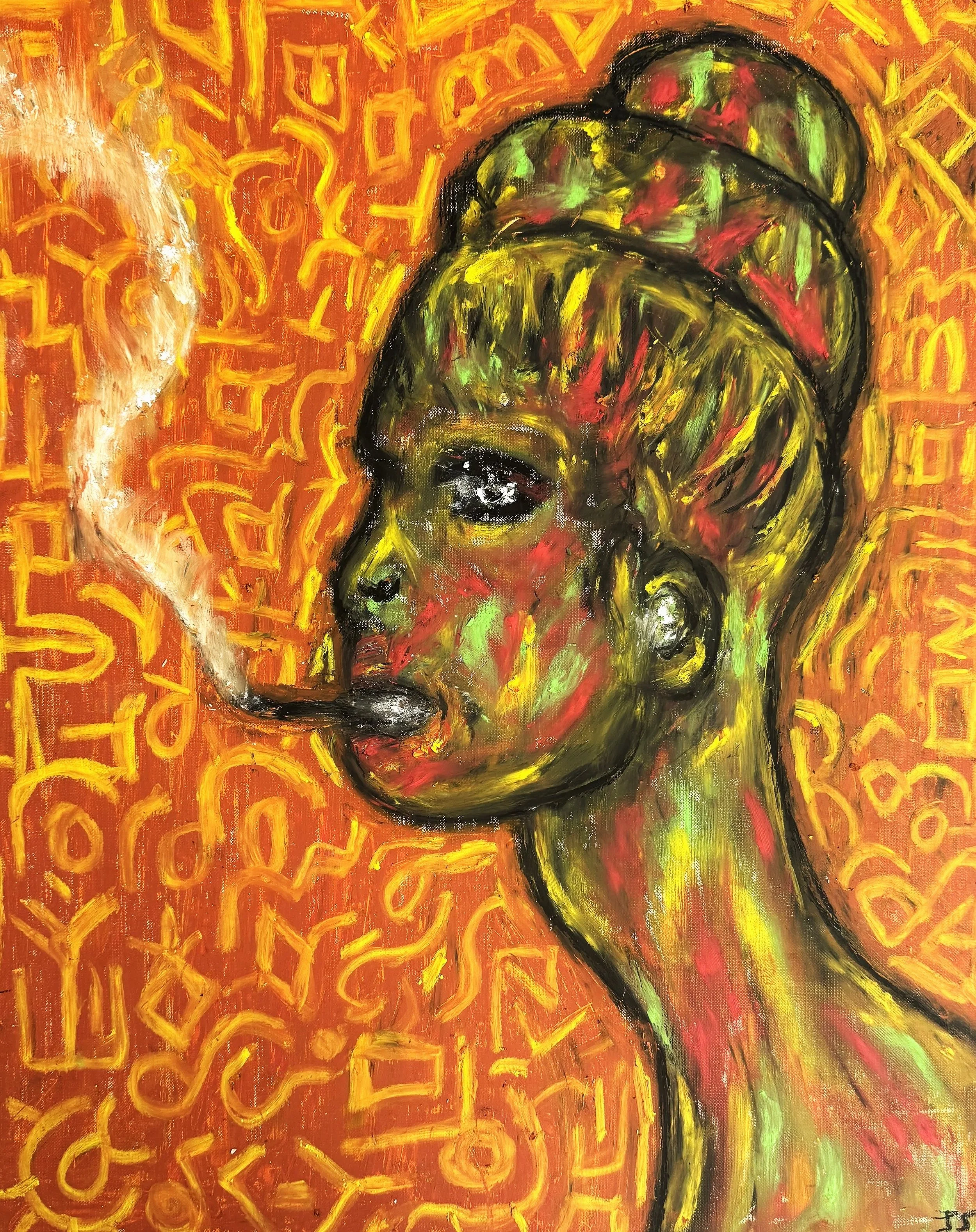"Hail King Chiaro"
20 x 30,
Oil Pastel - Canvas Paper,
2025