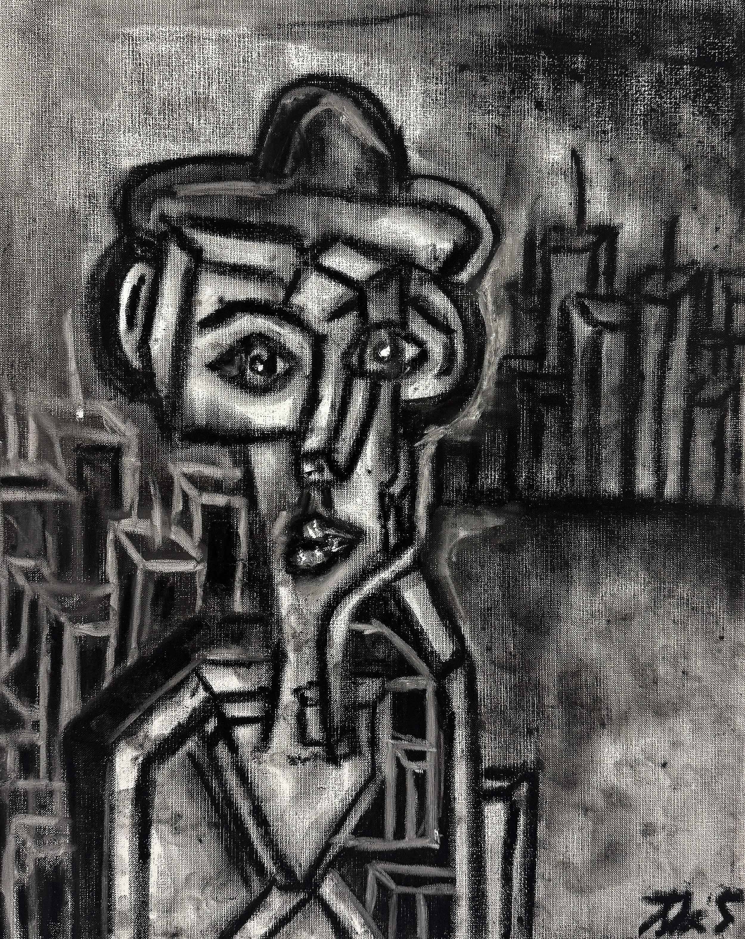 "The Detective"
10 x 15,
Charcoal - Canvas Paper,
2025