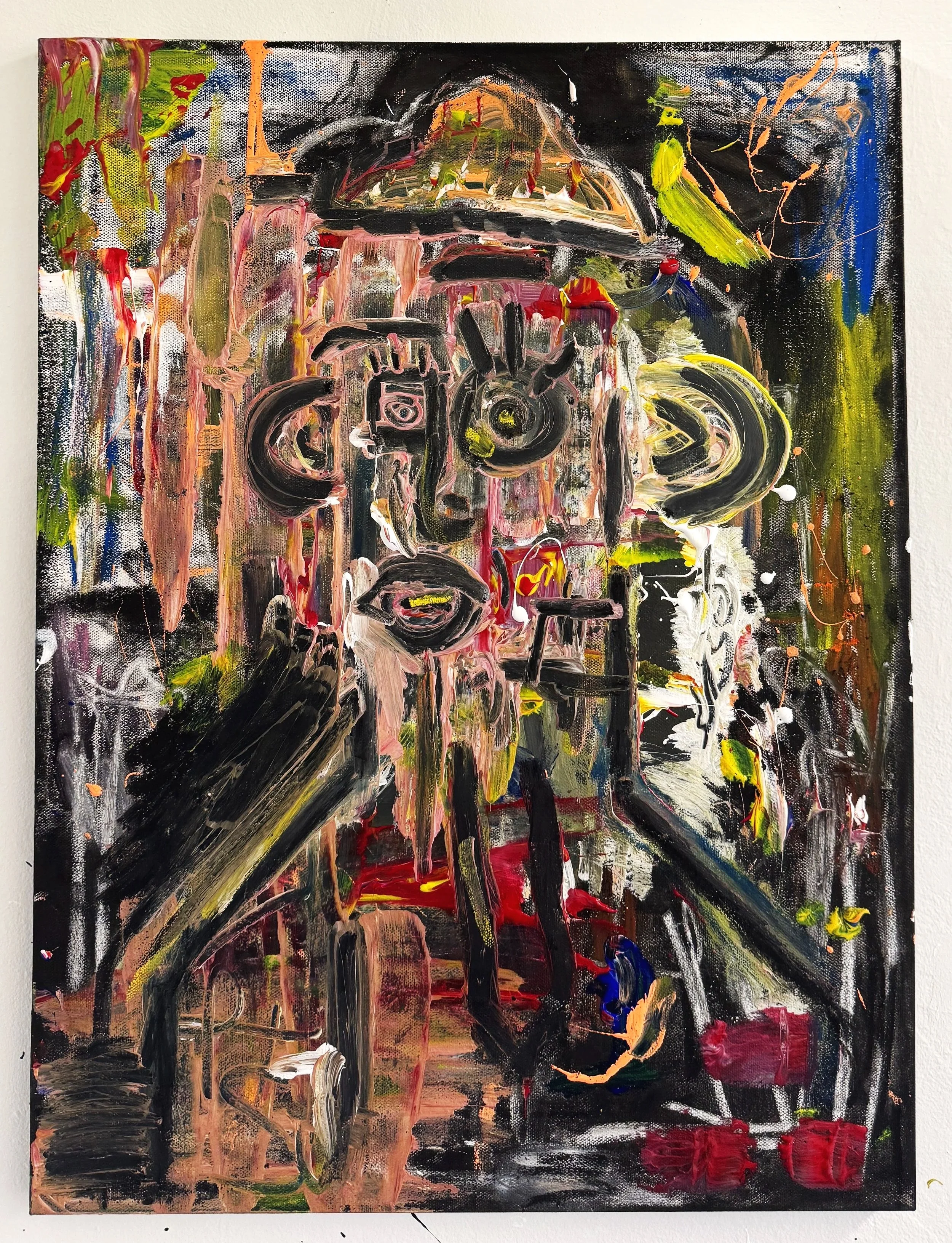 "The Art Nerd "
20 x 30,
Charcoal, Acrylic Paint - Canvas,
2025